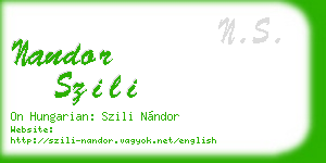 nandor szili business card