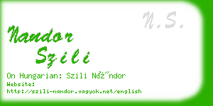 nandor szili business card